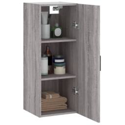 Berkfield Home Wall Mounted Cabinet Grey Sonoma 34.5x34x90 cm - thumbnail 5