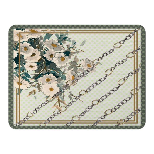Benjamin Tate Design Flowers & Chain Links Blanket in Natural - Size: 120 cm x 150 cm - image 1