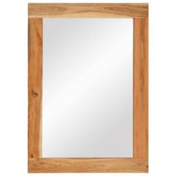 Berkfield Home Mirror 70x50 cm Solid Wood Acacia & Glass in Brown - thumbnail 4