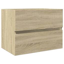 Berkfield Home Durable 2 Piece Bathroom Furniture Set Ceramic & Engineered Wood in Natural - thumbnail 4