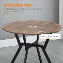 STILVORA Dining Table 90cm with wooden structure brown - thumbnail 8