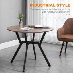 STILVORA Dining Table 90cm with wooden structure brown - thumbnail 6