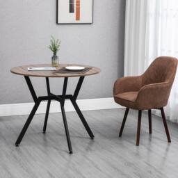 STILVORA Dining Table 90cm with wooden structure brown - thumbnail 3
