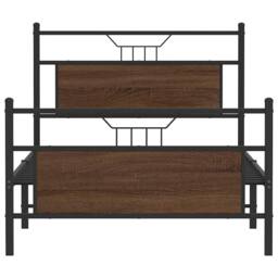 Berkfield Home Bed Frame without Mattress Brown Oak 100x200 cm Engineered Wood - thumbnail 6
