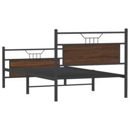 Berkfield Home Bed Frame without Mattress Brown Oak 100x200 cm Engineered Wood - thumbnail 8