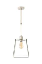 ValueLights Susie Glass Lantern Lamp Shade Adjustable Pendant Ceiling Light & Bulb in Silver - thumbnail 6