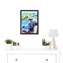 Artery8 Advert Motor Sport Monaco Grand Prix 1973 A4 Artwork Framed Wall Art Print in Black - thumbnail 2