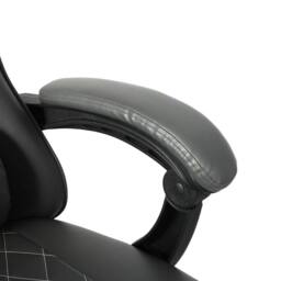 Levede Office Desk Chair PU Gaming Recliner Adjustable Height Swivel in Grey - thumbnail 5