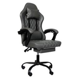 Levede Office Desk Chair PU Gaming Recliner Adjustable Height Swivel in Grey