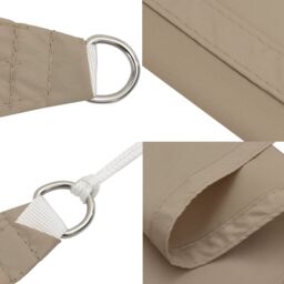 Berkfield Home Sunshade Sail Oxford Fabric Triangular 3x3x3 m Taupe - thumbnail 7
