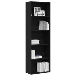 Berkfield Home Bookcase Black Oak 60x30x189 cm Engineered Wood - Size: 60 x 30 x 189 cm - thumbnail 4