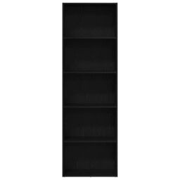 Berkfield Home Bookcase Black Oak 60x30x189 cm Engineered Wood - Size: 60 x 30 x 189 cm - thumbnail 5