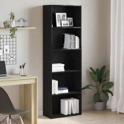 Berkfield Home Bookcase Black Oak 60x30x189 cm Engineered Wood - Size: 60 x 30 x 189 cm - thumbnail 1
