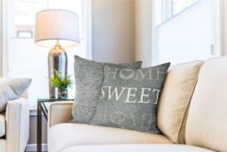 New Edge Blinds Home Sweet Home Cushion Cover in Silver - Size: 43 cm x 43 cm - thumbnail 2