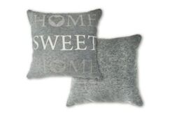 New Edge Blinds Home Sweet Home Cushion Cover in Silver - Size: 43 cm x 43 cm - thumbnail 1