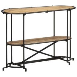 Berkfield Home Console Table 110x42x76 cm Solid Wood Rough Mango in Brown - Size: 110 x 42 x 76 cm - thumbnail 1