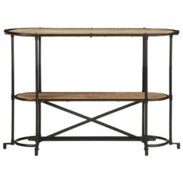 Berkfield Home Console Table 110x42x76 cm Solid Wood Rough Mango in Brown - Size: 110 x 42 x 76 cm - thumbnail 4