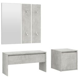 Berkfield Home Hallway Furniture Set Concrete Grey Engineered Wood - thumbnail 2