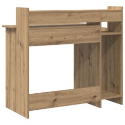 Berkfield Home Desk with Desk Lamps with Shelf with Storage Artisan oak Engineered wood in Brown - thumbnail 9