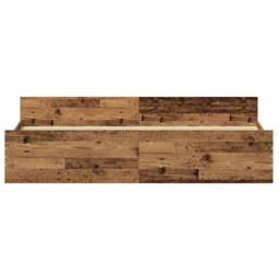 Berkfield Home Bed Frame Old Wood 200x200 cm Engineered Wood in Brown - thumbnail 5