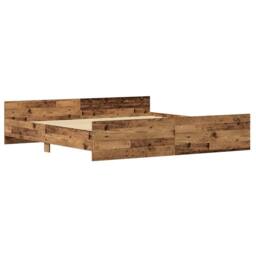 Berkfield Home Bed Frame Old Wood 200x200 cm Engineered Wood in Brown - thumbnail 1
