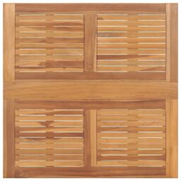 Berkfield Home Folding Garden Dining Table 90x90x75 cm Solid Teak Wood in Brown - Size: 90 x 90 x 75 cm - thumbnail 4