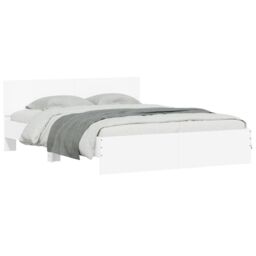 Berkfield Home Bed Frame with LED without Mattress White 160x200 cm - thumbnail 3