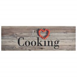 Berkfield Home Kitchen Rug Washable Cooking Grey 60x180 cm Velvet - thumbnail 2