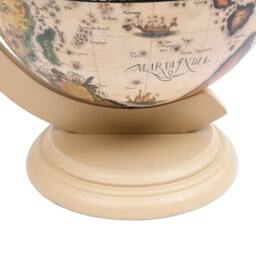 Berkfield Home Tabletop Globe Bar Wine Stand Eucalyptus Wood White in Cream - thumbnail 7