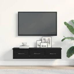Berkfield Home Wall Cabinet Black Oak 88x26x18.5 cm Engineered Wood - thumbnail 1