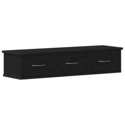 Berkfield Home Wall Cabinet Black Oak 88x26x18.5 cm Engineered Wood - thumbnail 3