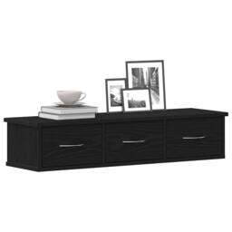 Berkfield Home Wall Cabinet Black Oak 88x26x18.5 cm Engineered Wood - thumbnail 4