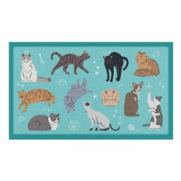 Artsy Mats Cats Doormat (70 x 40cm) in White - Size: 40 cm x 70 cm - thumbnail 2