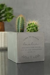 Personalised Memento Company Personalised Free Text Concrete Plant Pot in Grey - Size: Small - thumbnail 4
