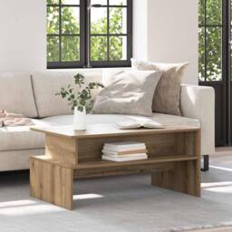 Berkfield Home Coffee Table Artisan oak 90 x 55 x 42.5 cm Engineered wood in Brown - thumbnail 2