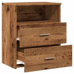 Berkfield Home Stylish Bedside Cabinet Old Wood 50x32x60cm Engineered Wood in Brown - Size: 50 x 32 x 60 cm - thumbnail 8