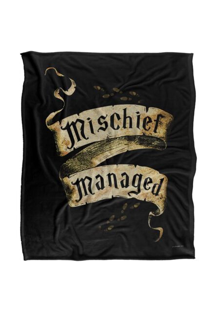 Harry Potter Mischief Managed Officially Licensed Silky Touch Super Soft Throw Blanket 152x127 cm in White - image 1