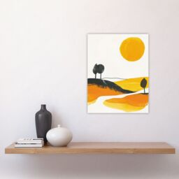 "Artery8 Abstract Tuscany Field Yellow Orange Italy Summer Wall Art Print - Size: W18"" x H24""" - thumbnail 4