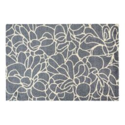 JVL Mega Doormat - 50x75cm, Floral in Blue - Size: 75 cm x 150 cm