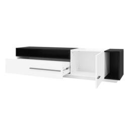 Merax 70 Inch High Gloss TV Stand, Media Unit with Drawer & Shelves in White - thumbnail 8