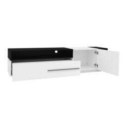 Merax 70 Inch High Gloss TV Stand, Media Unit with Drawer & Shelves in White - thumbnail 9