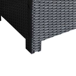 Wyld Haus Niyo Black Rattan Rectangular Outdoor Coffee Table Tempered Glass Top - thumbnail 7