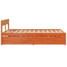 Berkfield Home Bed Frame without Mattress Wax Brown 135x190 cm Double Solid Wood Pine - thumbnail 5