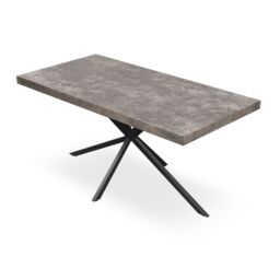 More4Homes Donni Dining Table & Chairs - Concrete Effect Table Top w Black Legs + Nova Faux Leather Dining Chair Set Of 4 in Grey - thumbnail 3