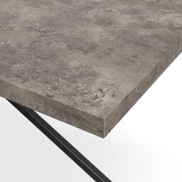 More4Homes Donni Dining Table & Chairs - Concrete Effect Table Top w Black Legs + Nova Faux Leather Dining Chair Set Of 4 in Grey - thumbnail 4