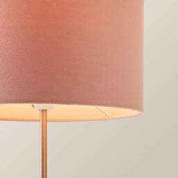 ValueLights Charlie Chrome Stem Table Lamp Light with Velvet Shade in Dusty Pink - Size: 10 inches - thumbnail 4