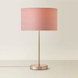 ValueLights Charlie Chrome Stem Table Lamp Light with Velvet Shade in Dusty Pink - Size: 10 inches - thumbnail 3