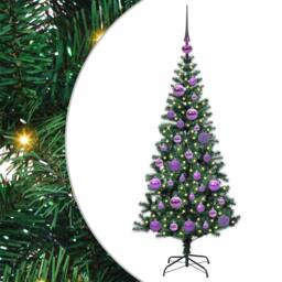Berkfield Home Artificial Pre-lit Christmas Tree Green 120 cm PVC & Metal - thumbnail 2