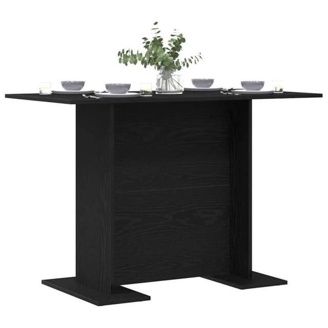 Berkfield Home Modern Dining Table Black Oak 110x60x75 cm Engineered Wood - Size: 110 x 60 x 75 cm - image 1