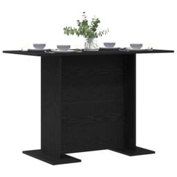 Berkfield Home Modern Dining Table Black Oak 110x60x75 cm Engineered Wood - Size: 110 x 60 x 75 cm - thumbnail 1